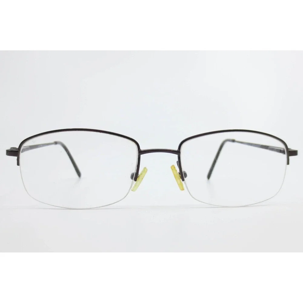 Caravaggio Jozef BRN Brown Rectangular Semi Rimless Eyeglass Frames 52-18-138